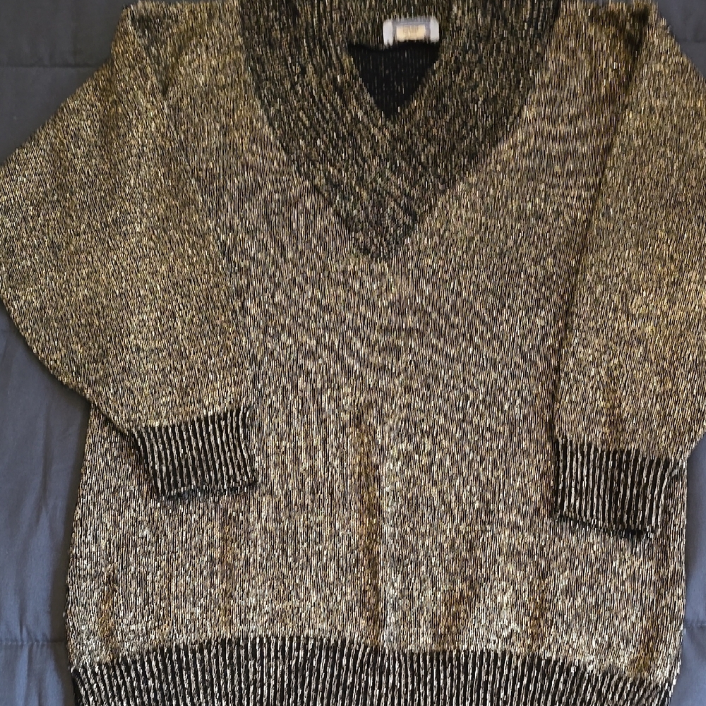 Men's Black and Gold Sweater